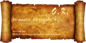 Oravecz Kristóf névjegykártya